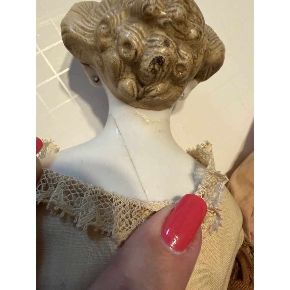 Antique Bisque China Head Doll W/Orig Body 21" - Picture 13 of 15